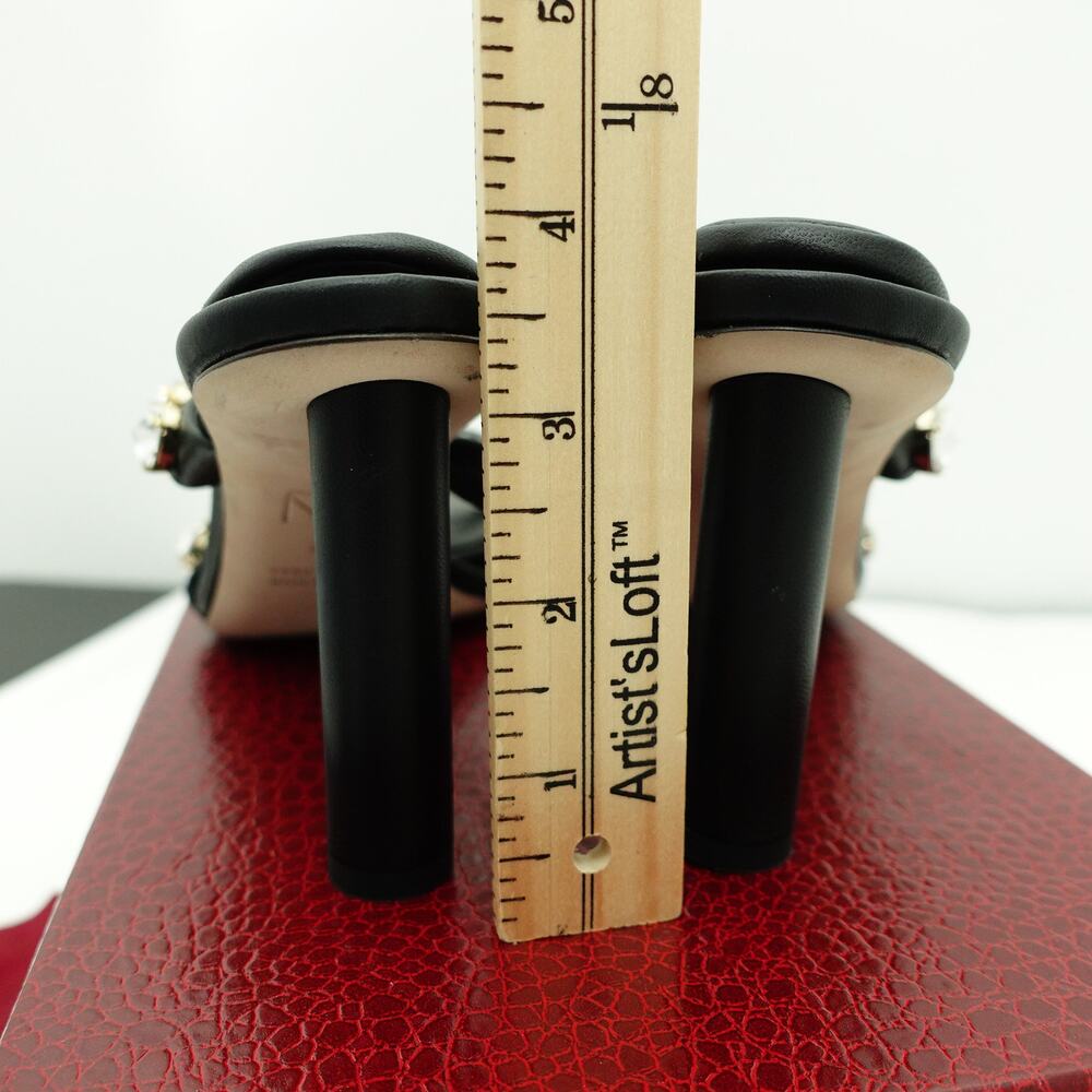 Tamara Mellon Pillow Top Black Crystal Strappy Stiletto Mules - Size 38 - Picture 4 of 9